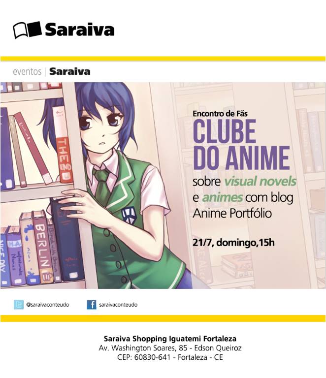 Convite Especial: Clube do Anime de Julho: Visual Novels e Animes